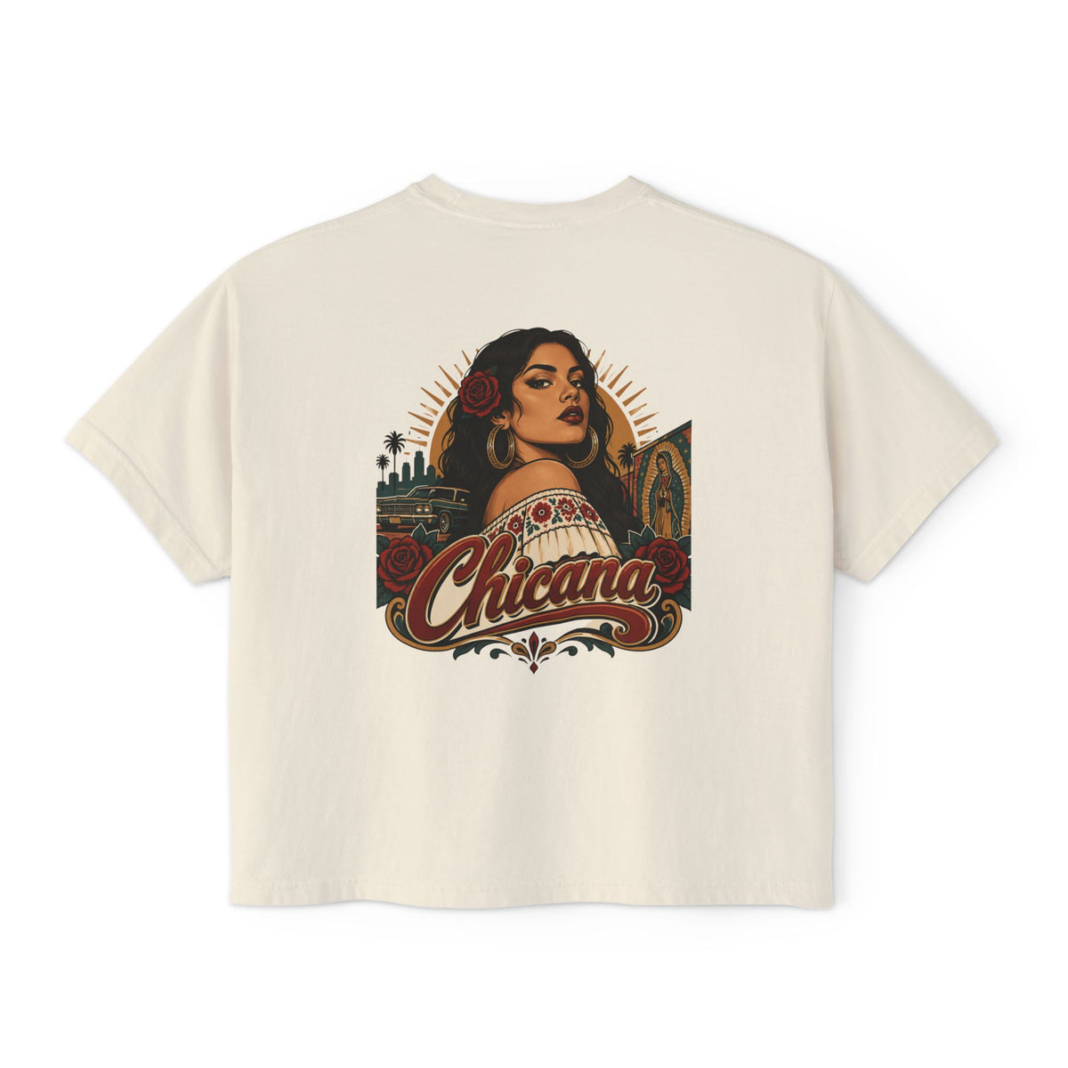 Women's Boxy Tee – Chicana Vintage Latina Pride Graphic
