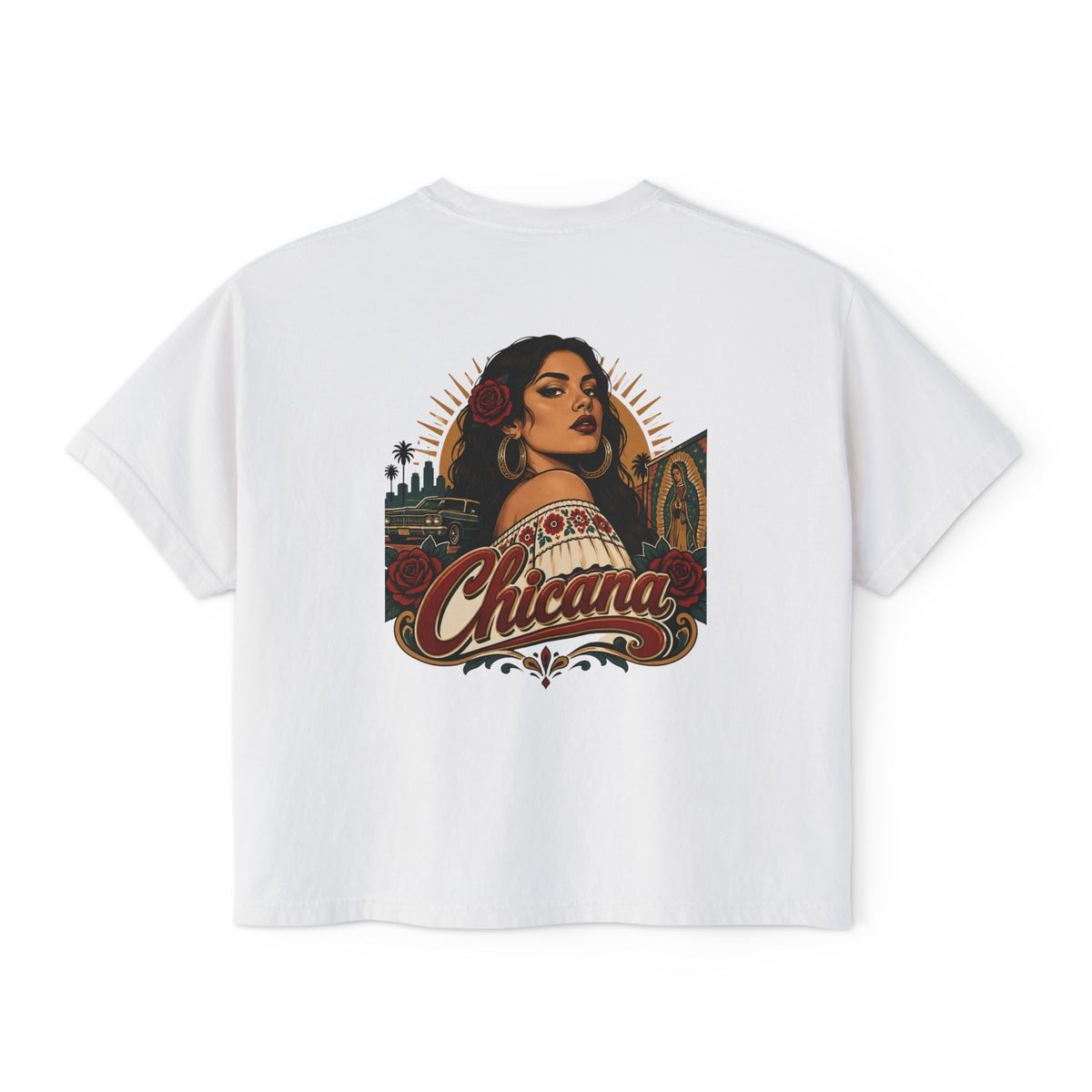 Women's Boxy Tee – Chicana Vintage Latina Pride Graphic