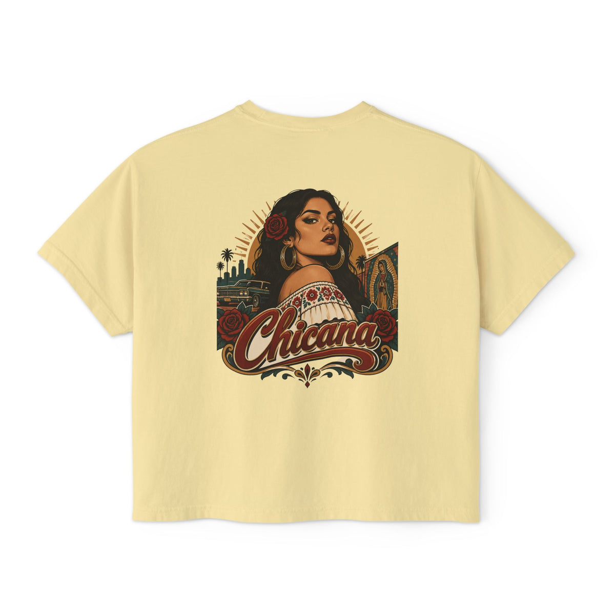 Women's Boxy Tee – Chicana Vintage Latina Pride Graphic