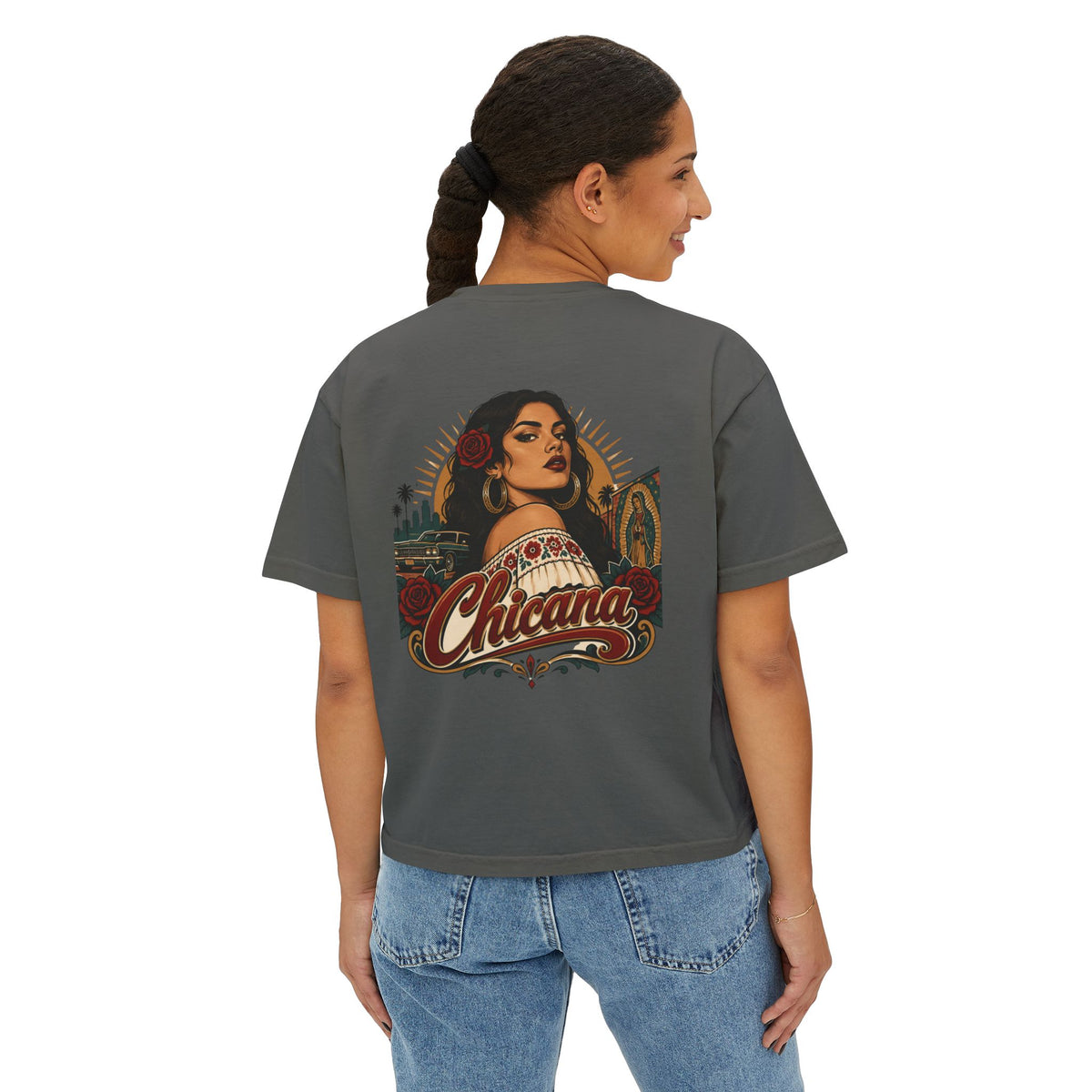 Women's Boxy Tee – Chicana Vintage Latina Pride Graphic