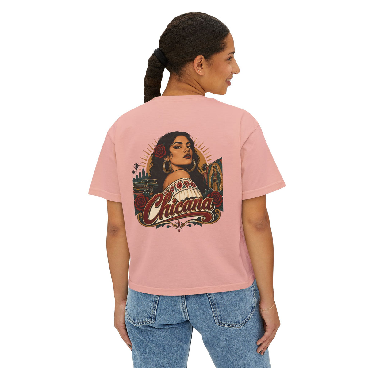 Women's Boxy Tee – Chicana Vintage Latina Pride Graphic