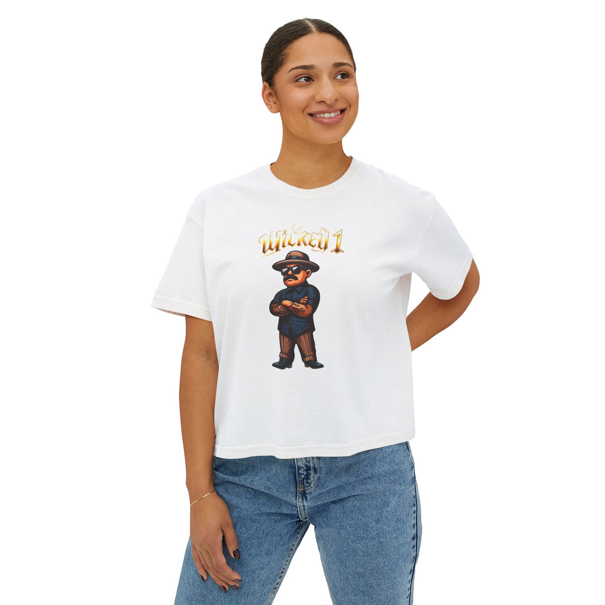 Women's Boxy Tee – Chicana Vintage Latina Pride Graphic