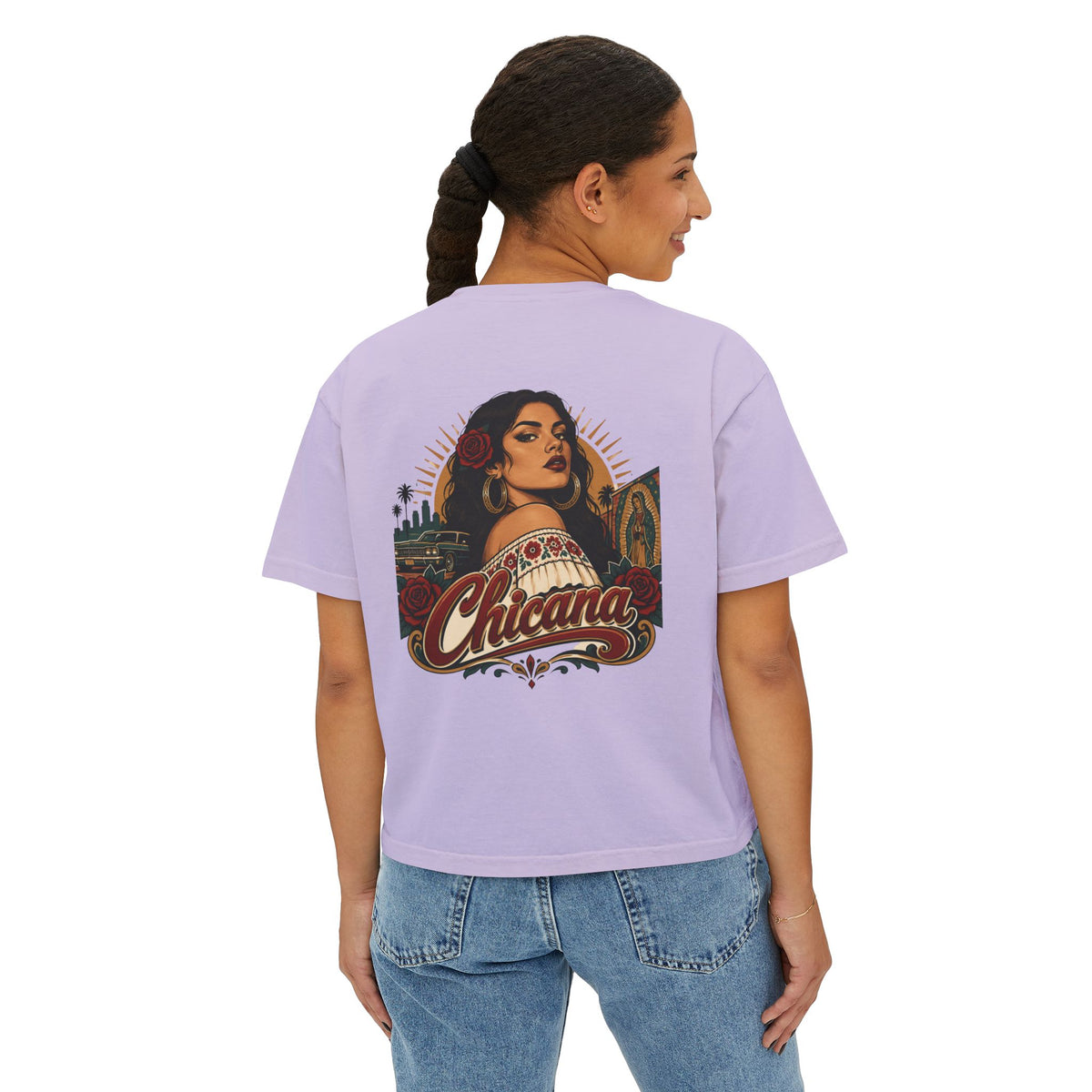 Women's Boxy Tee – Chicana Vintage Latina Pride Graphic