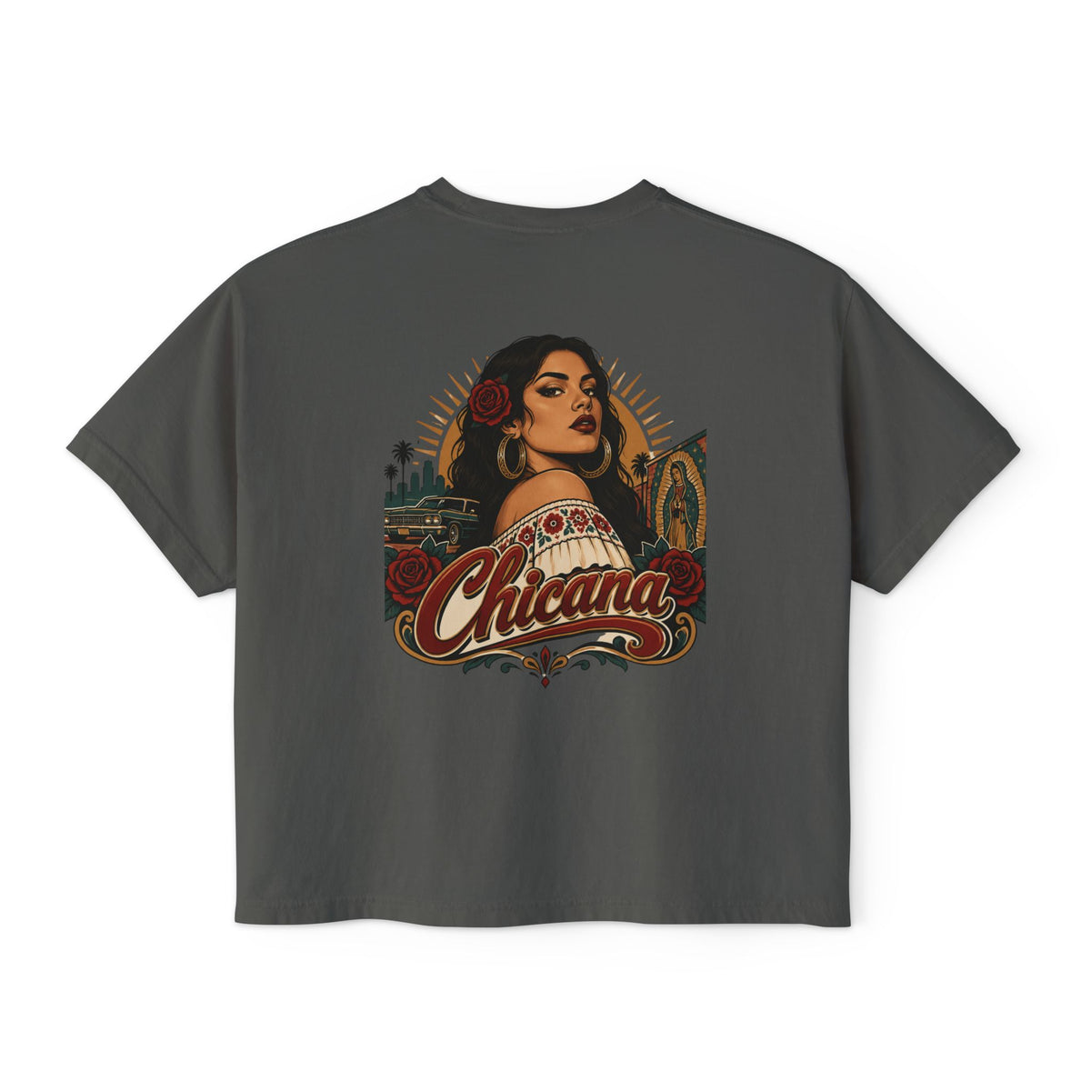 Women's Boxy Tee – Chicana Vintage Latina Pride Graphic