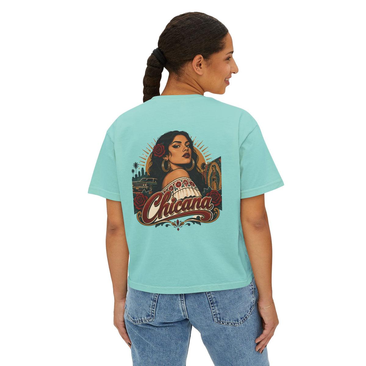 Women's Boxy Tee – Chicana Vintage Latina Pride Graphic