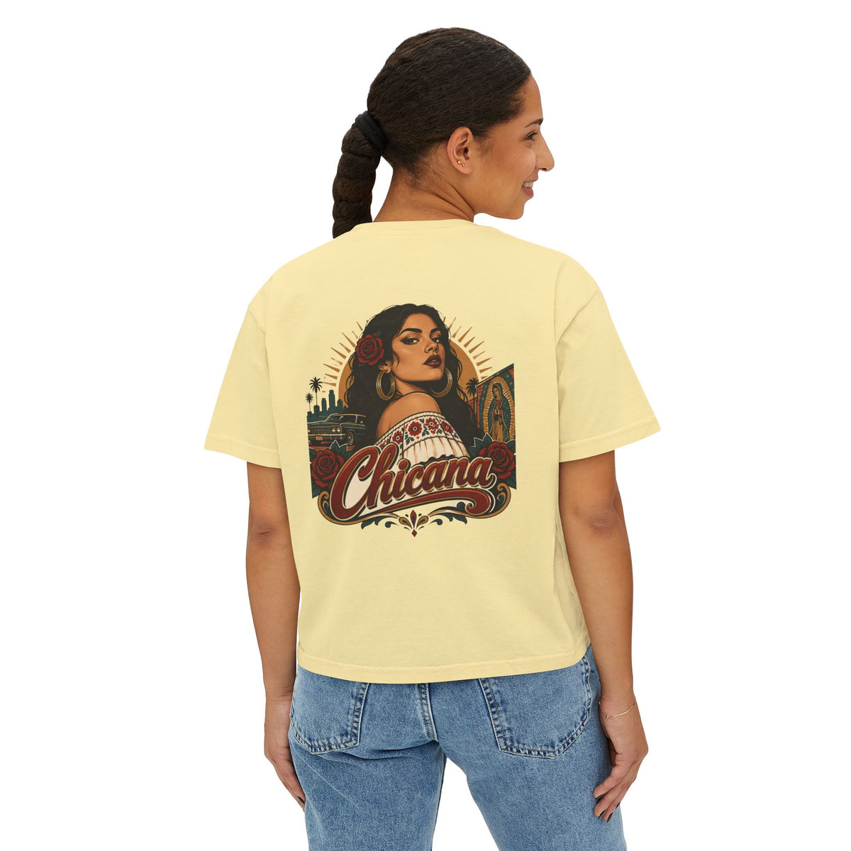 Women's Boxy Tee – Chicana Vintage Latina Pride Graphic